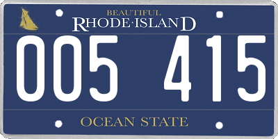 RI license plate 005415
