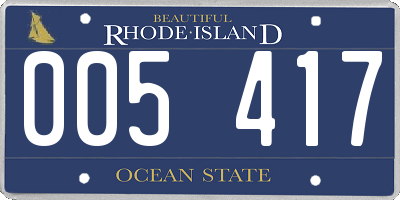 RI license plate 005417