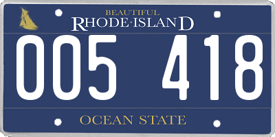 RI license plate 005418