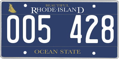 RI license plate 005428
