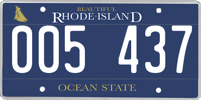 RI license plate 005437