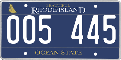 RI license plate 005445