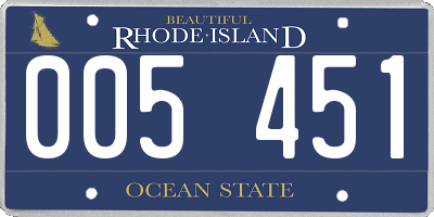 RI license plate 005451