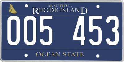 RI license plate 005453