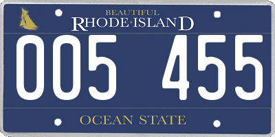 RI license plate 005455
