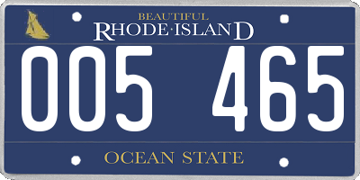RI license plate 005465