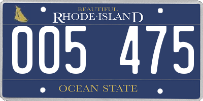 RI license plate 005475