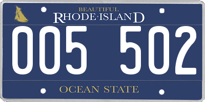 RI license plate 005502