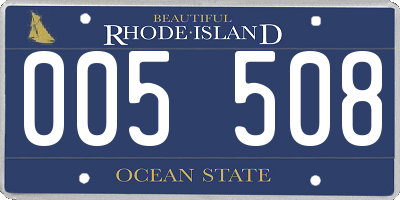 RI license plate 005508