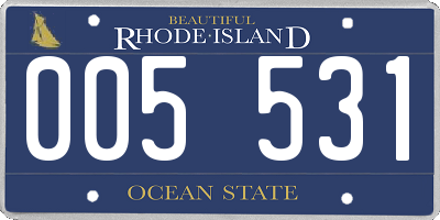 RI license plate 005531