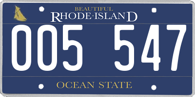 RI license plate 005547