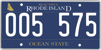 RI license plate 005575