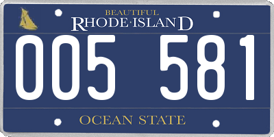 RI license plate 005581