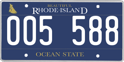RI license plate 005588
