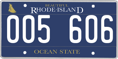 RI license plate 005606