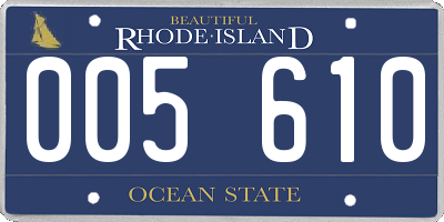 RI license plate 005610