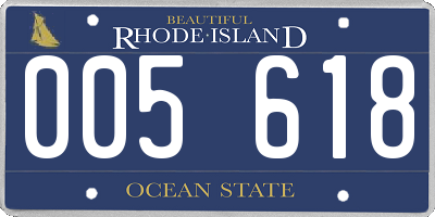 RI license plate 005618