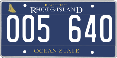 RI license plate 005640