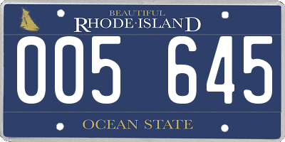 RI license plate 005645