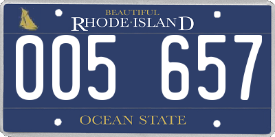 RI license plate 005657