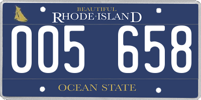 RI license plate 005658