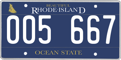 RI license plate 005667