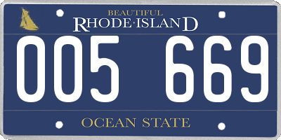 RI license plate 005669