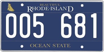 RI license plate 005681