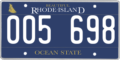 RI license plate 005698