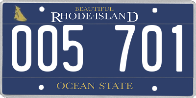 RI license plate 005701
