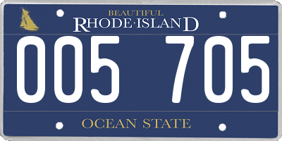 RI license plate 005705
