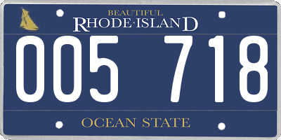 RI license plate 005718