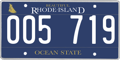 RI license plate 005719