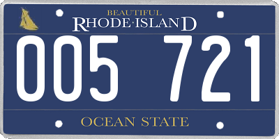 RI license plate 005721
