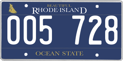 RI license plate 005728
