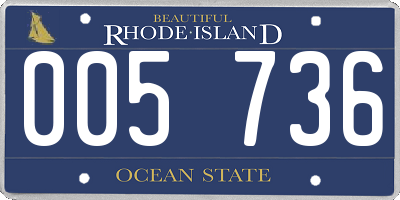 RI license plate 005736