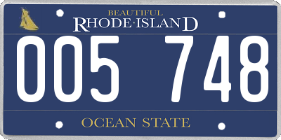 RI license plate 005748