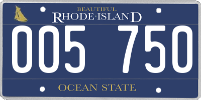 RI license plate 005750