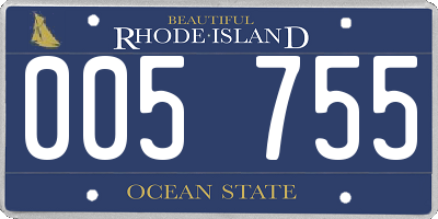 RI license plate 005755