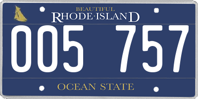 RI license plate 005757