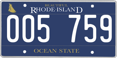 RI license plate 005759