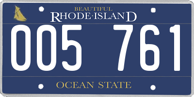 RI license plate 005761