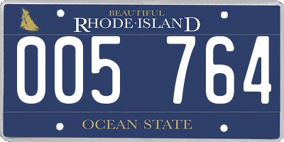 RI license plate 005764