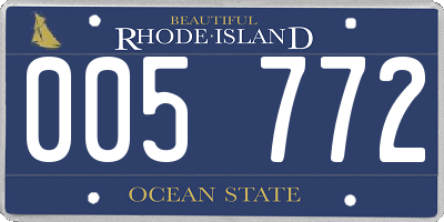 RI license plate 005772