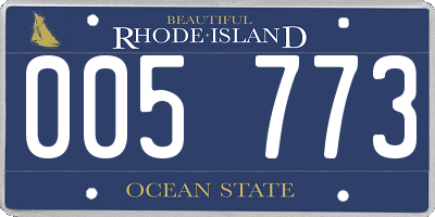 RI license plate 005773