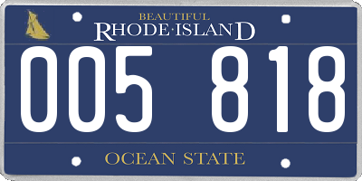 RI license plate 005818