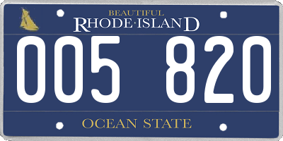 RI license plate 005820