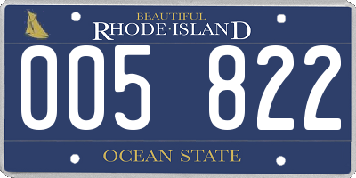 RI license plate 005822