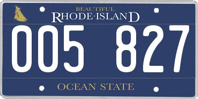 RI license plate 005827
