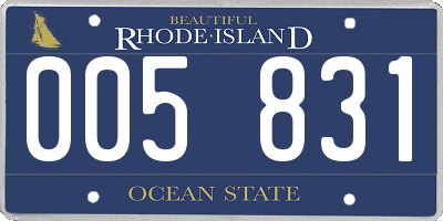 RI license plate 005831